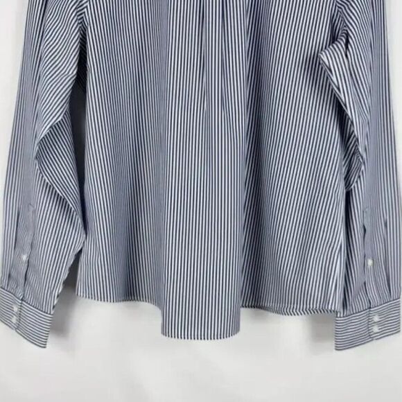 Untuckit Marsanne striped women's blue and white stripe button up blouse sz6 NWT - Picture 6 of 8